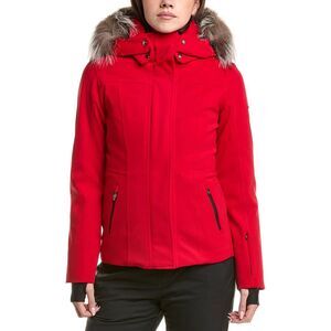 Post Card Womens Fur-Trim Down Ski Jacket, Blue
